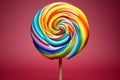 Sugary Rainbow lollipop sugar. Generate Ai