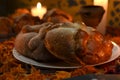 Sugary and traditional bread of the dead, celebrating dia de muertos with cempasuchilt flowers