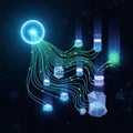 Suggest data flow, representing concepts like artificial intelligence Royalty Free Stock Photo