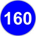 160 suggested speed road sign