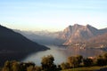 An suggestive view of Lake Iseo at sunset Royalty Free Stock Photo