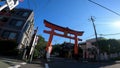 Torii Omiya Hachimangu Shrine approach precincts light