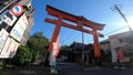 Torii Omiya Hachimangu Shrine approach precincts light