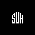 SUH letter logo design on BLACK background. SUH creative initials letter logo concept. SUH letter design Royalty Free Stock Photo