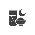 Suhoor meal vector icon