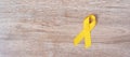 Suicide prevention and Childhood Cancer Awareness, Yellow Ribbon for supporting people living and illness. children Healthcare and Royalty Free Stock Photo