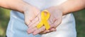 Suicide prevention, Sarcoma, bone, bladder, Childhood cancer Awareness month, Yellow Ribbon for supporting people living and Royalty Free Stock Photo