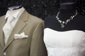 Suit and bride costume Royalty Free Stock Photo