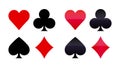 Suit deck of playing cards on white background in flat and glossy style