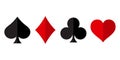 Suit deck of playing cards on white background