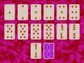 Suit of diams playing cards on purple background Royalty Free Stock Photo