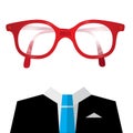 Suit with Empty Face Glasses