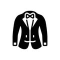 Black solid icon for Suit, formal and getup