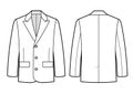 Suit jacket. Men's office wear. Vector technical sketch Royalty Free Stock Photo