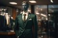 a suit mannequin in a store Royalty Free Stock Photo