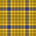 Suit plaid fabric vector, pop tartan textile seamless. Skirt check pattern texture background in yellow and blue colors Royalty Free Stock Photo