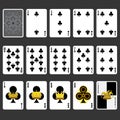 Club Suit Playing Cards Full Set Royalty Free Stock Photo