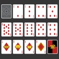 Diamond Suit Playing Cards Full Set Royalty Free Stock Photo