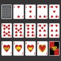 Heart Suit Playing Cards Full Set Royalty Free Stock Photo