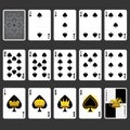 Spade Suit Playing Cards Full Set Royalty Free Stock Photo