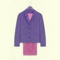 Suit, purple jacket and pink pants Royalty Free Stock Photo