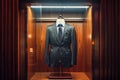 Suit in a showcase of a luxury store Royalty Free Stock Photo