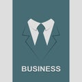 Suit with tie abstract isolated, vector illustration