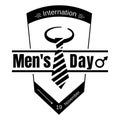 Suit tie men day icon, simple style