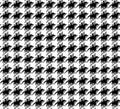 Suit tweed houndstooth pattern, pied-de-poule, seamless, stylized with silhouettes of horsewomen, black and white