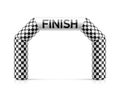 Inflatable finish line arch illustration. Inflatable archway template with checkered flag Royalty Free Stock Photo