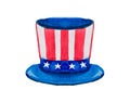 Stylized Uncle Sam Hat in the colors of the American flag.
