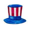 Stylized Uncle Sam Hat in the colors of the American flag