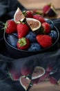 Strawberry figs delicious lovely mug Royalty Free Stock Photo