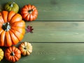 Suitable for Thanksgiving, a Rustic Fall Pumpkin Display. Royalty Free Stock Photo