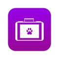 Suitcase for animals icon digital purple