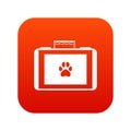 Suitcase for animals icon digital red