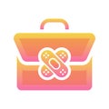 Suitcase bandage logo gradient design template icon element