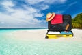 Suitcase beach Royalty Free Stock Photo