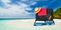 Suitcase beach Royalty Free Stock Photo