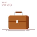 Suitcase or briefcase isolated on white background. Bag of a businessman or businessman. Vector Flat illustration. EPS10 Royalty Free Stock Photo