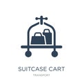 suitcase cart icon in trendy design style. suitcase cart icon isolated on white background. suitcase cart vector icon simple and