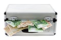 Suitcase filled with banknotes Royalty Free Stock Photo