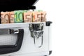 Suitcase filled with euro banknotes Royalty Free Stock Photo