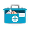 Suitcase first aid kit with medical tools