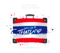 Suitcase with the flag of Thailand. Lettering