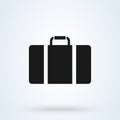 Suitcase flat style. Vector illustration icon isolated on white background Royalty Free Stock Photo