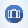 Suitcase flat style. Vector line art illustration icon isolated on white background Royalty Free Stock Photo