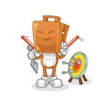 Suitcase head ninja cartoon. character vector