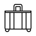 Suitcase icon line isolated on white background. Black flat thin icon on modern outline style. Linear symbol and editable stroke. Royalty Free Stock Photo