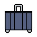 Suitcase icon line isolated on white background. Black flat thin icon on modern outline style. Linear symbol and editable stroke. Royalty Free Stock Photo